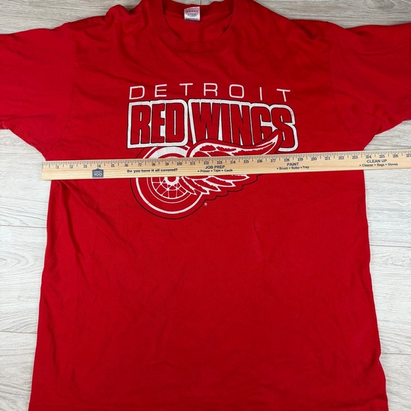 Vintage Fruit Of The Loom Single Stitch Detroit Red Wings Red T-Shirt Size XL - Picture 5 of 6